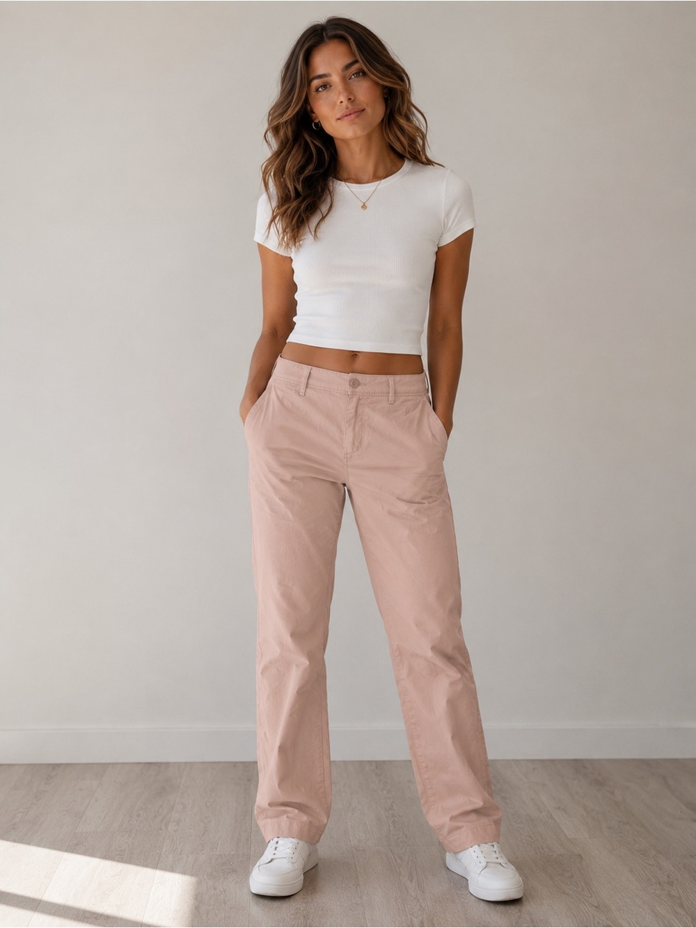 Gap Stretch Dusty Pink Chino Pants Women’s Size 10R Cotton Blend Straight Leg